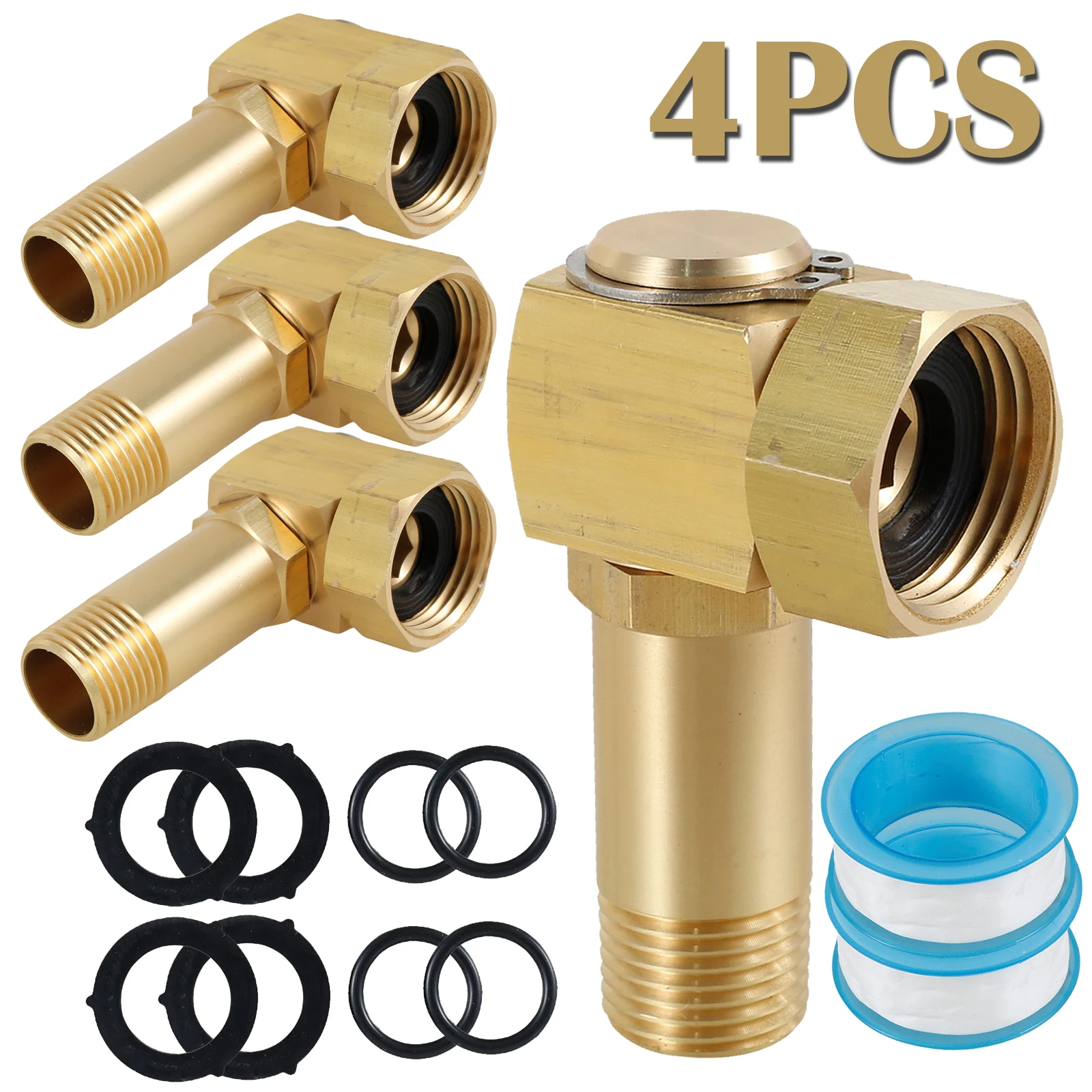 

4PCS/2PCS Garden Hose Adapter Reel Parts Swivel Multipurpose Swivel Elbow Connector Replacement Parts Fittings Brass Replacement