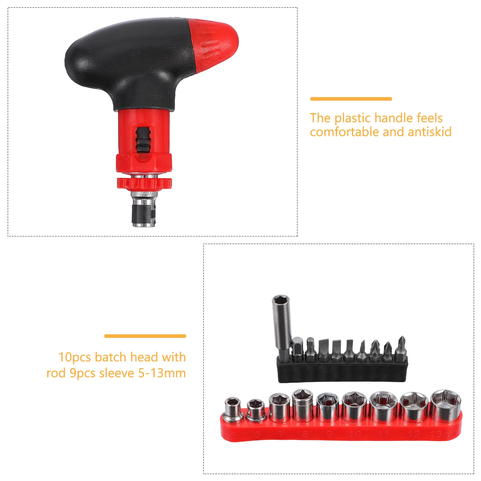 

1Set Universal Ratcheting Screwdriver Set High Grade Steel Safe Sturdy Easy Use Tightening Loosening Ratchet Screwdriver