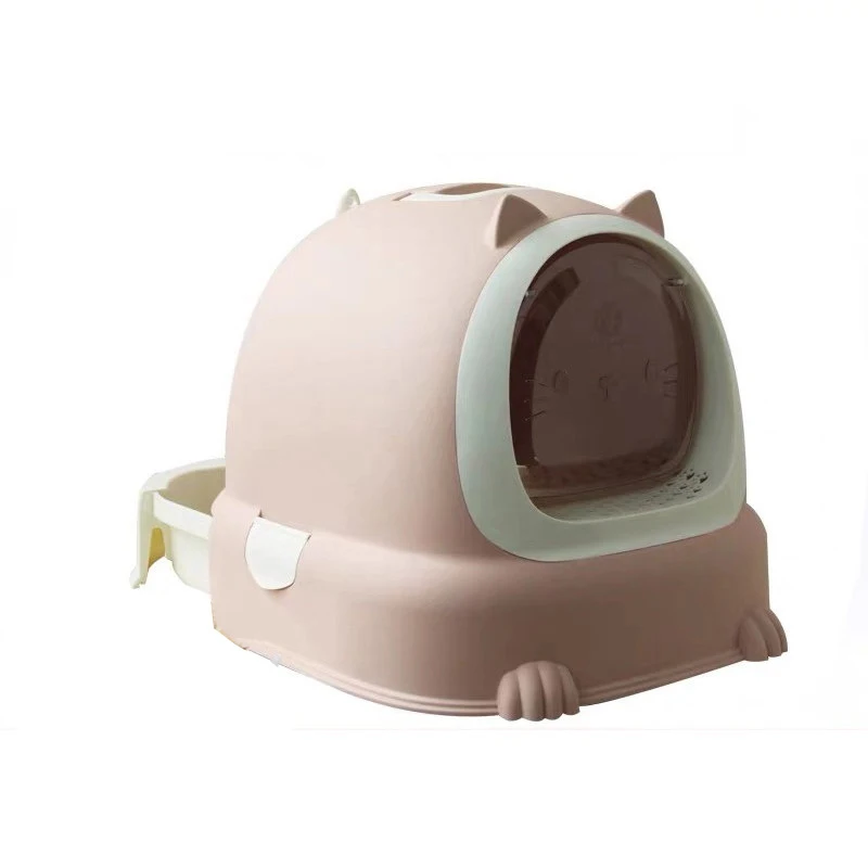 

STLFCute Cat Shaped Cat LittersCan Hooded Cat Toilet LittersBox