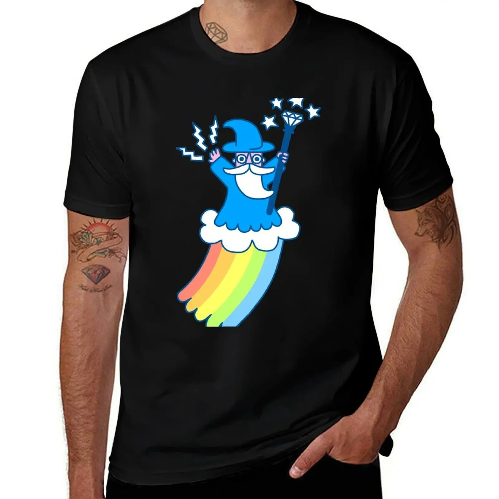 Rainbow Wizard T-Shirt Basic Breathable Solid Color T-Shirt