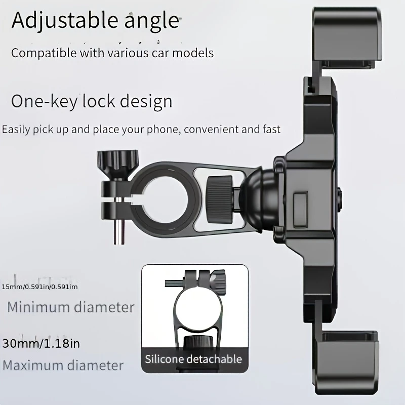 

Bicycle Phone Holder with GPS Mount – Heavy-Duty PVC, Suitable for E-Bikes & Motorcycles, Cycling Accessory
