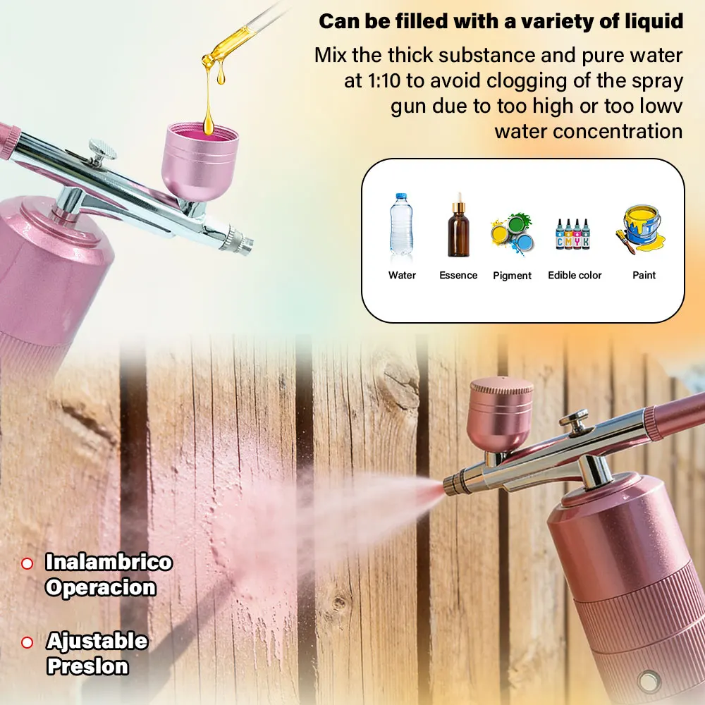 무선 휴대용 에어브러시 페인팅 페인트 건 에어브러시 키트 (컴프레서 포함)