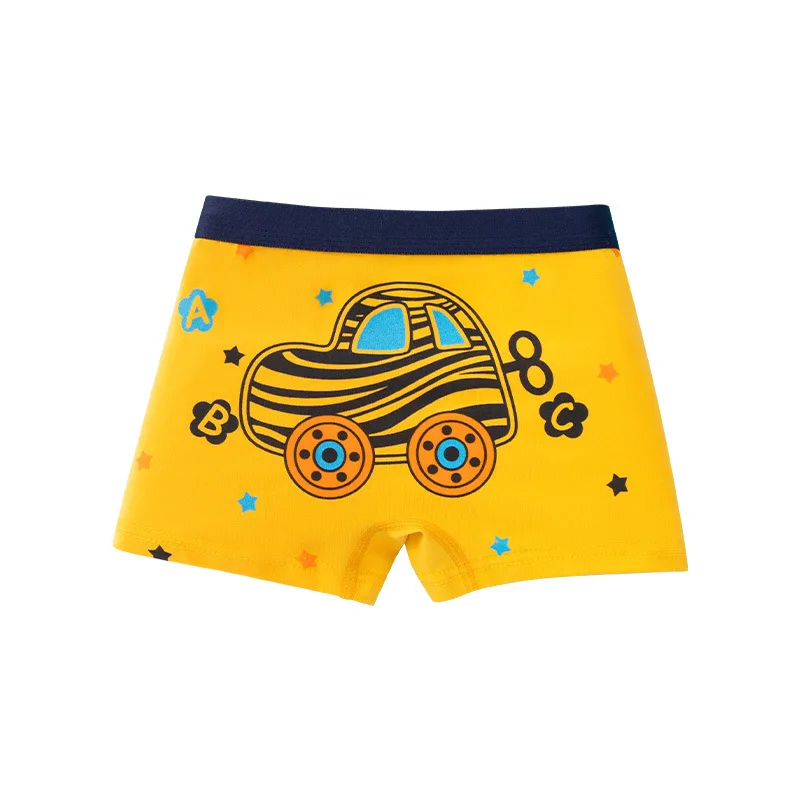4Pcs Boys Underwear Cotton Boxer Briefs Cartoon Car Panties for Kids 2-12Y Breathable Soft Children Underpants Baby Boy Shorts