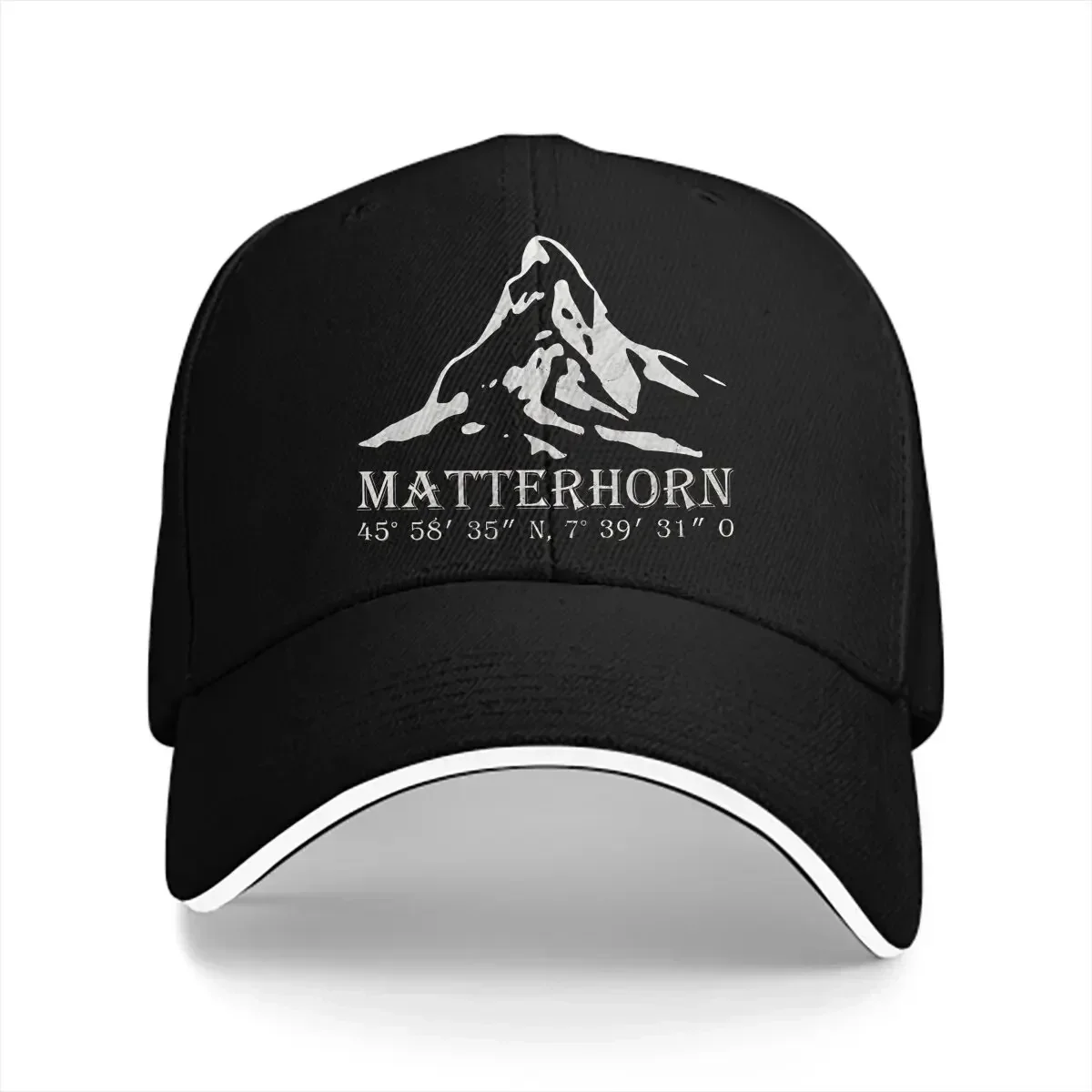New Pure Color Dad Hats Matterhorn Alps GPS Switzerland Men's Hat Sun Visor Baseball Caps Mountain Climber Peaked Cap