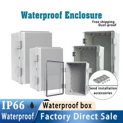 IP66 Waterproof Gray/Transparent Cover Enclosure Juction Box ABS Plastic Outdoor Electronic Waterproof Box Wholesale Distributio