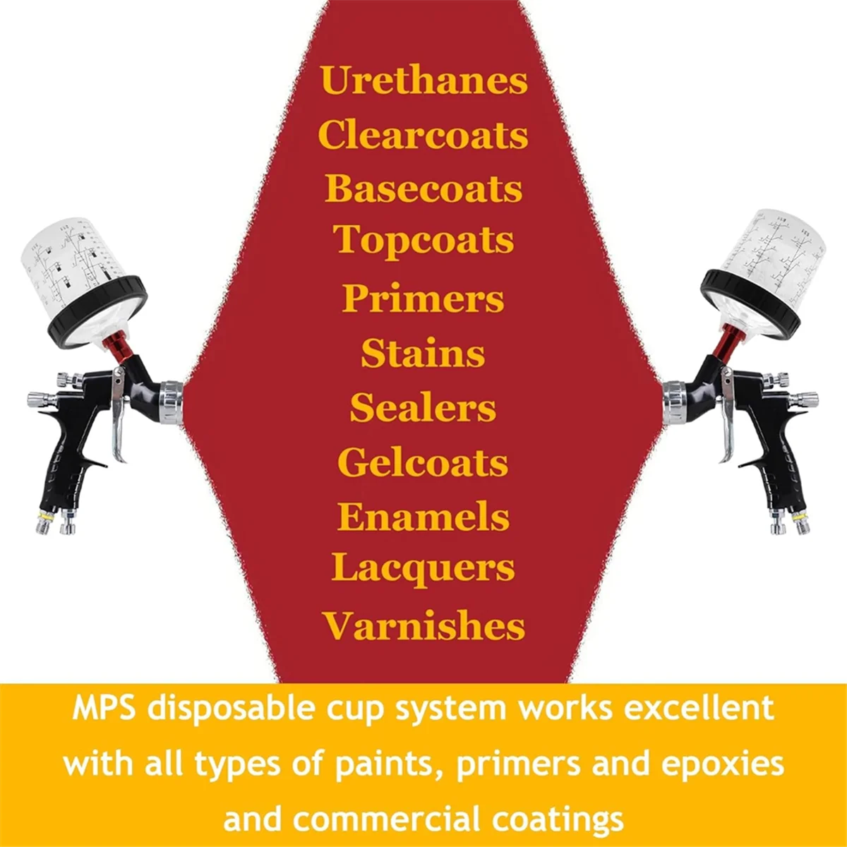 Комплект одноразовых чашек для смешивания краски BAAQ — 20 чашек для краски с крышками, твердых чашек с стопорными кольцами, 5 вилок, 2 адаптера для чашек