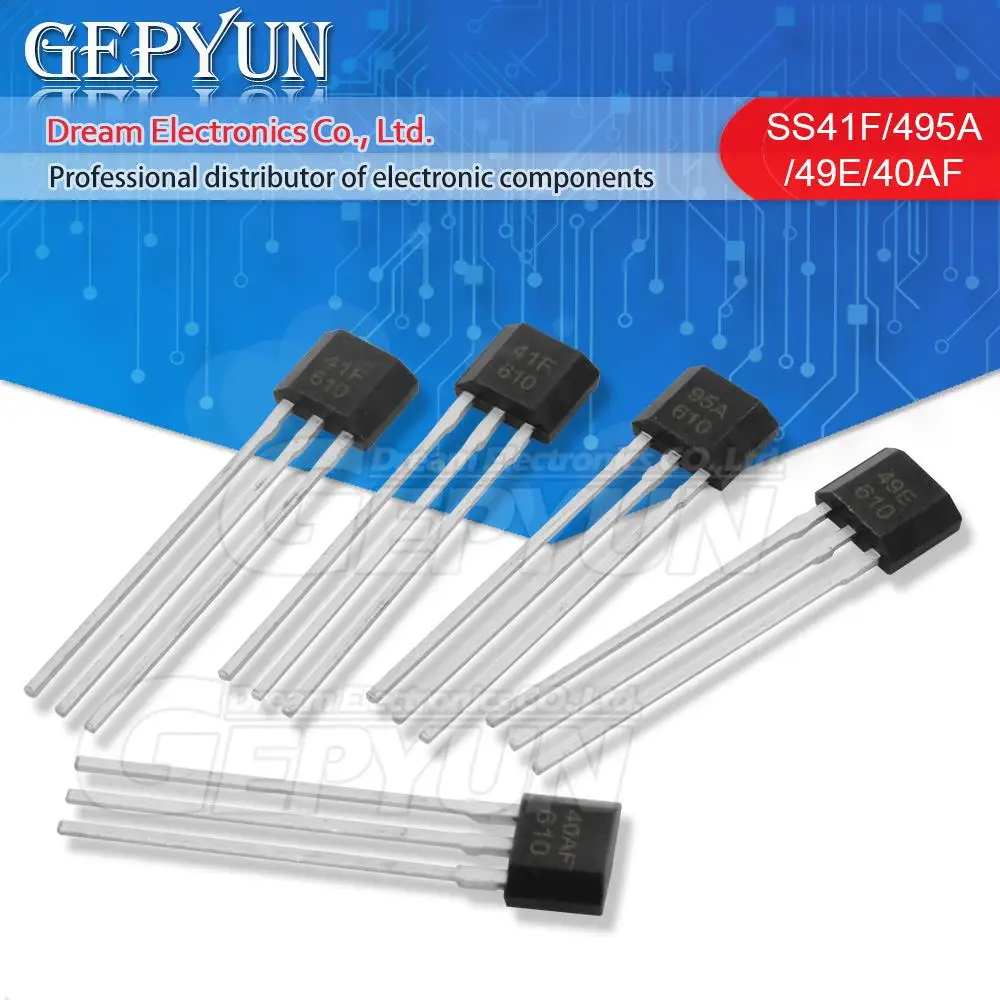 10pcs SS40AF SS41F SS495A SS49E A3144E US1881 US5881 UGN3503 OH137 HAL276 Ehigh sensitivity Hall sensor SS40 SS41 SS495 SS49