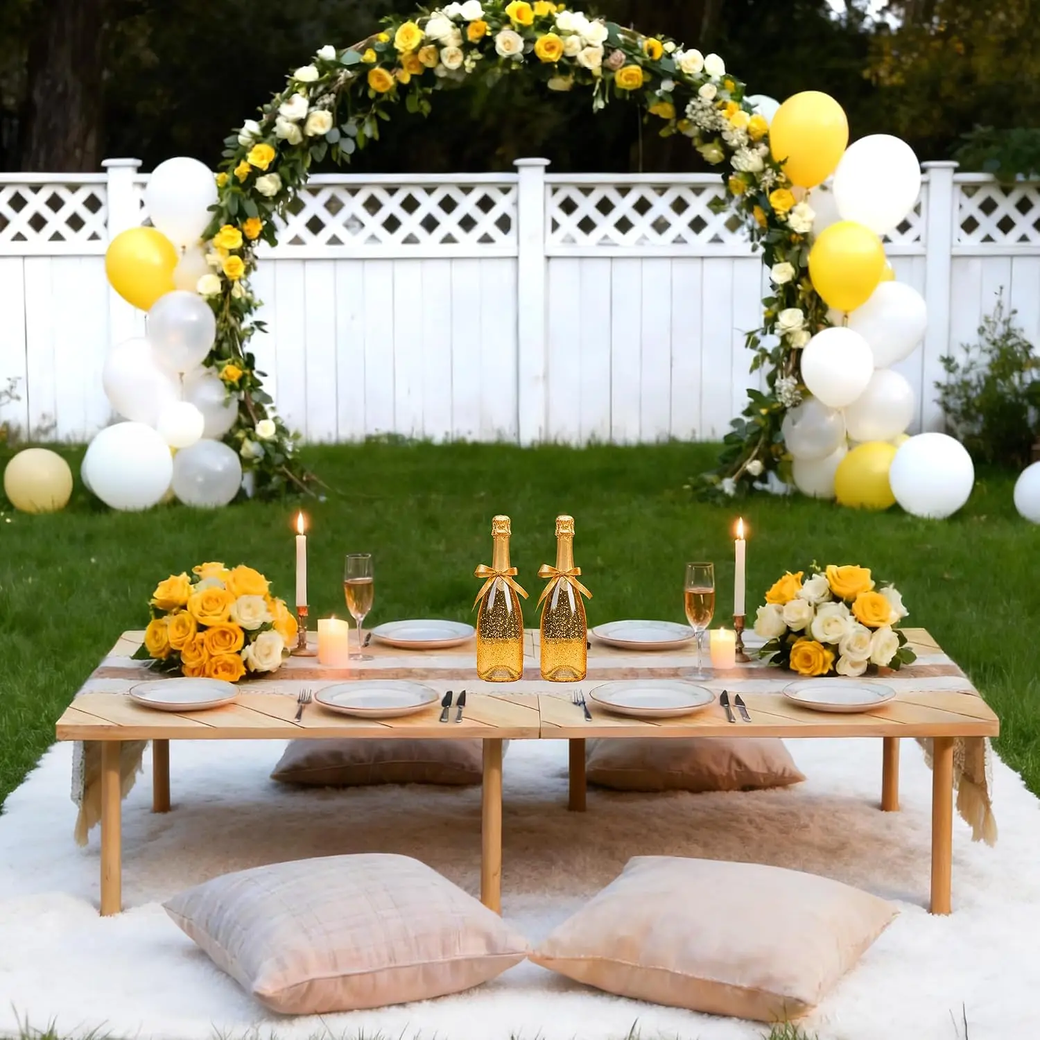 Folding Picnic Table with Boho Table Runner 60