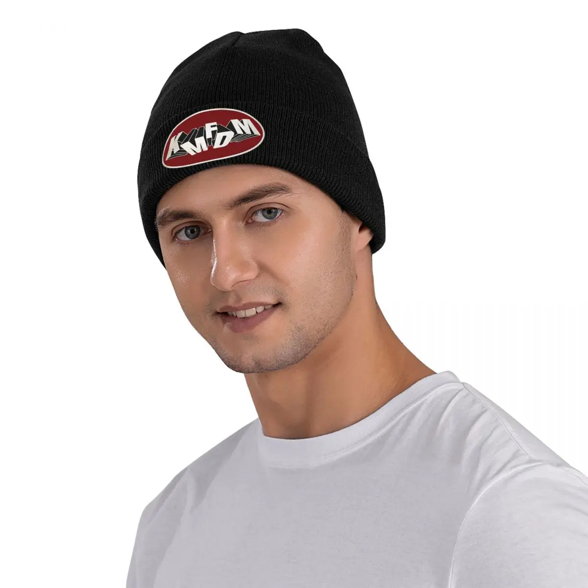 KMFDM Beanie Hats Rock Band Knit Hat Gym Head Wrap Unisex Adult Caps Autumn Printed Cute Bonnet Hats Gift Idea