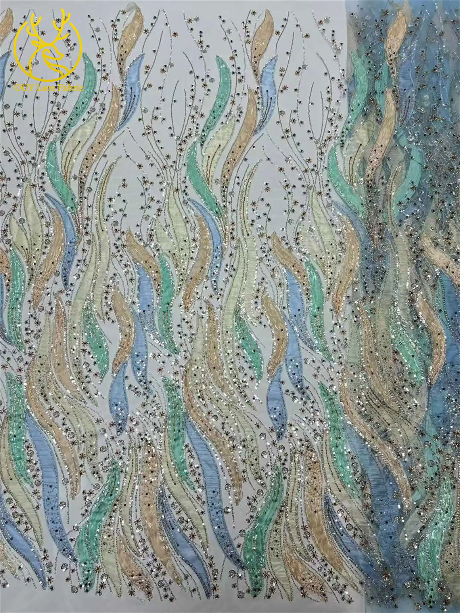 Afrikanischer Bräutigam-Spitzenstoff 2026, hochwertige Stickerei, französische Pailletten, Tüll, Nigeria-Spitzenstoff für Hochzeit, Party, Kleid – Detail 9