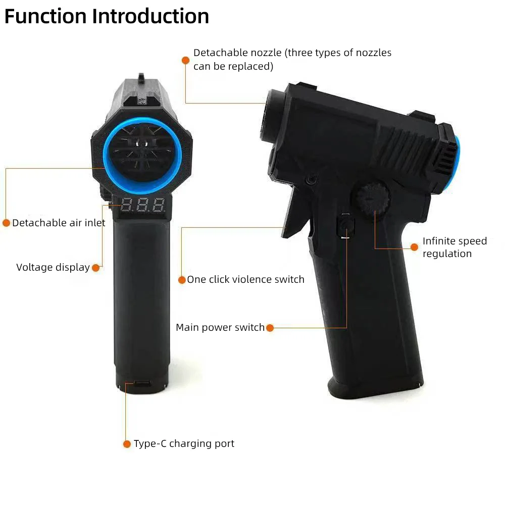 Handheld Brushless Motor 130,000 RPM 3nd Generation X3 Violent Blower Mini Turbo Jet Fan Wind Speed 52m/s industrial Duct Fan