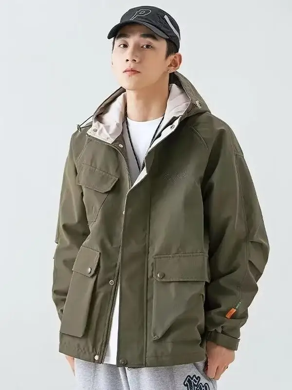 

Ретро-японская свободная мужская куртка для весны и осени, для альпинизма и активного отдыха, рабочая одежда, повседневная куртка с капюшоном