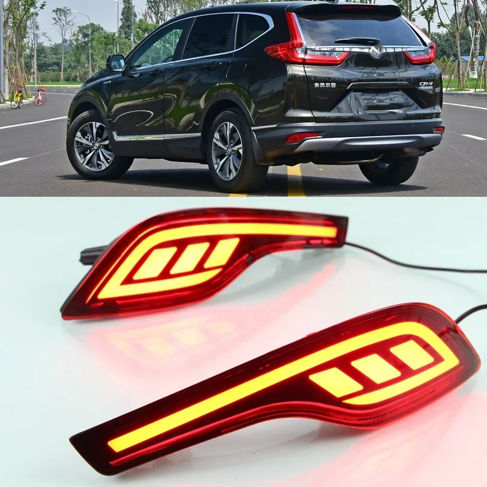 New！ CSCSNL 1 Set LED Rear Bumper Light For Honda CRV CR-V 2017 2018 2019 Tail Reflector Light Rear Brake Fog Bumper Turn Signal