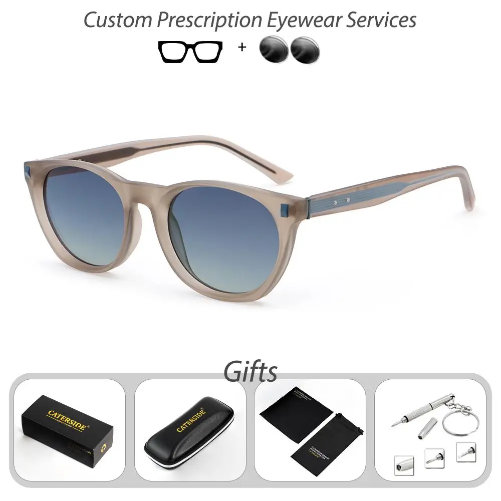 CATERSIDE Herren-Sonnenbrille mit runder Fassung und Federbügel-Design, verschreibungspflichtige Sonnenbrille, verschreibungspflichtige Damen-Fahrbrille – Detail 7