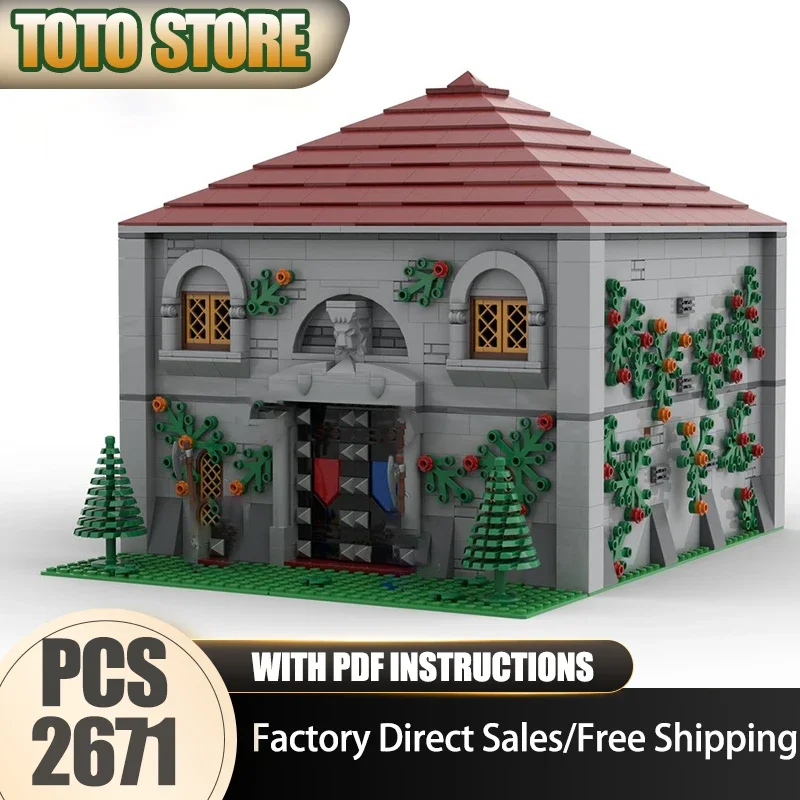 Medieval Castle Moc Building Bricks The King's Library Model Building Technology Modular Blocks Gift Christmas Toy DIY  Assembly