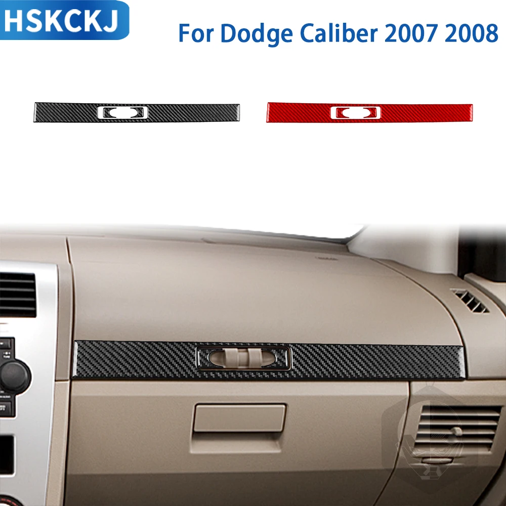 

For Dodge Caliber 2007 2008 Accessories Carbon Fiber Car Interior Passenger Storage Upper Trim Strip Sticker Decoration