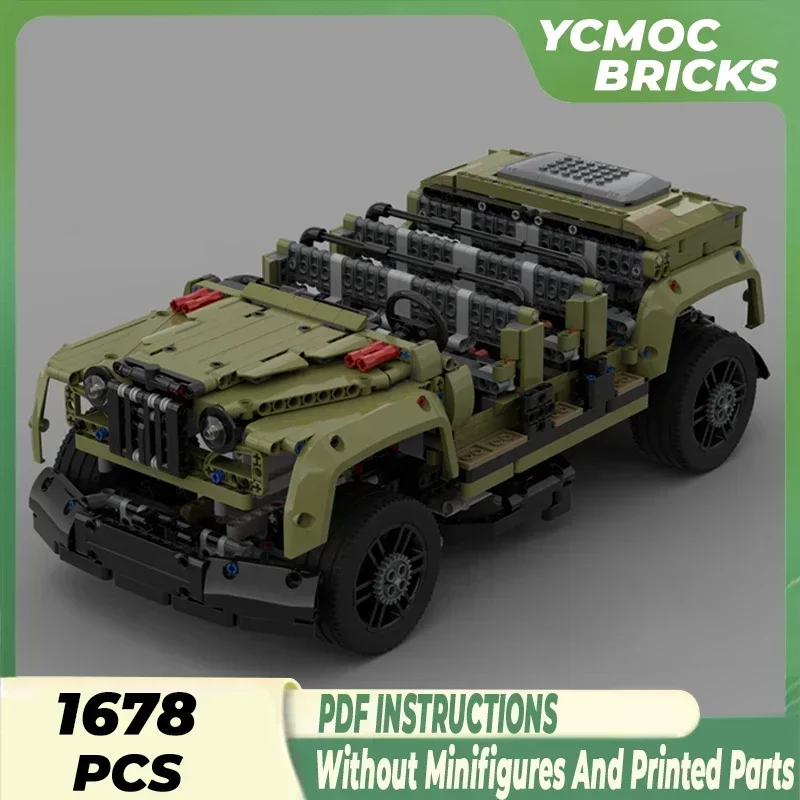 City Car Model Moc Building Bricks EMV Defender Adventure Vehicle Technology Modular Blocks Gift Christmas Toy DIY Sets Assembly