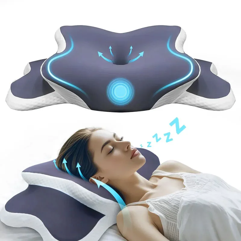 Oreiller en mousse à mémoire de forme, oreiller cervical, soulagement des douleurs cervicales, contour ergonomique, soutien orthopédique du cou pour dormeurs sur le côté, le dos ou le ventre, cadeau