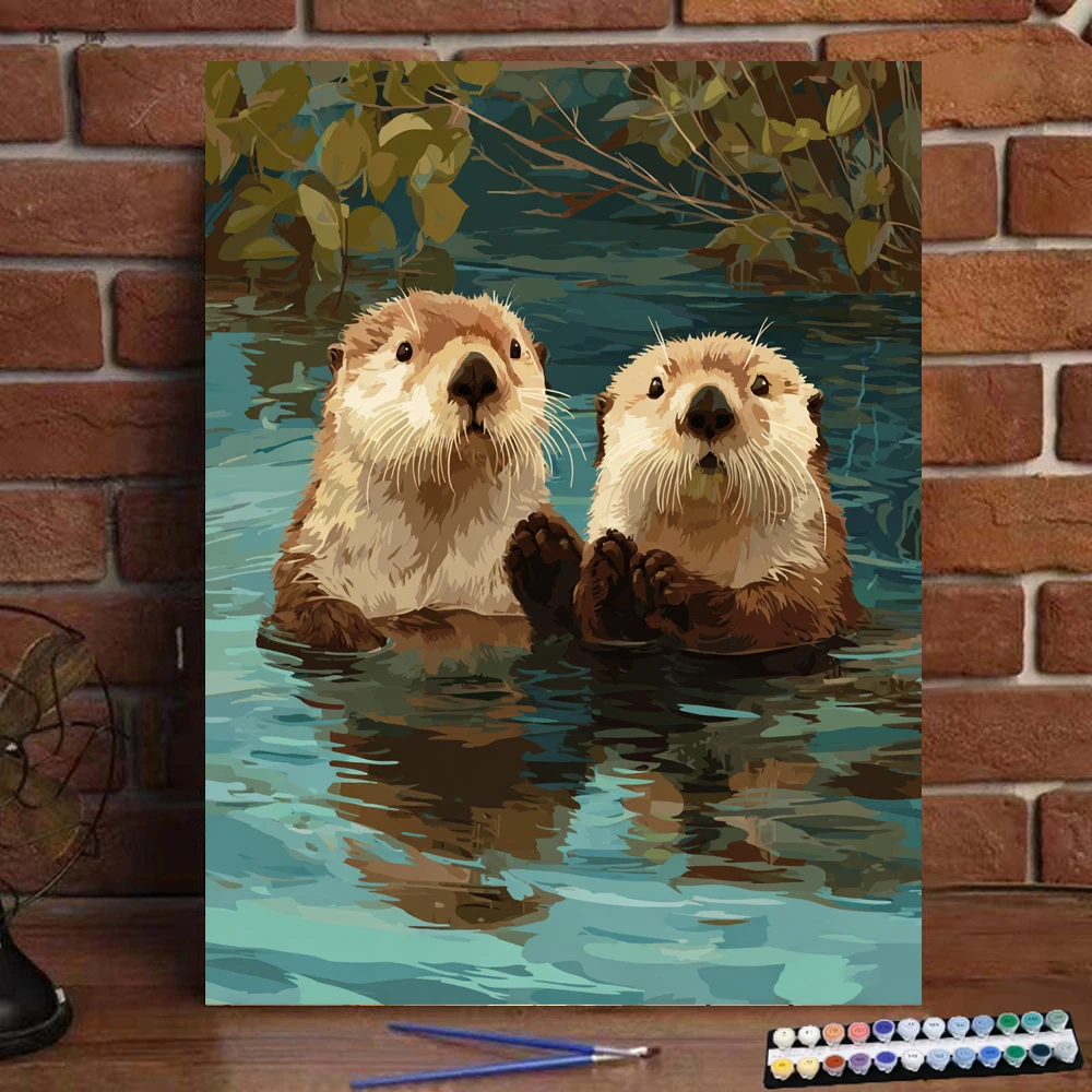 

Картина по номерам, две мыши, цифровая картина, ручная работа, подарок для взрослых и детей, украшение стены D