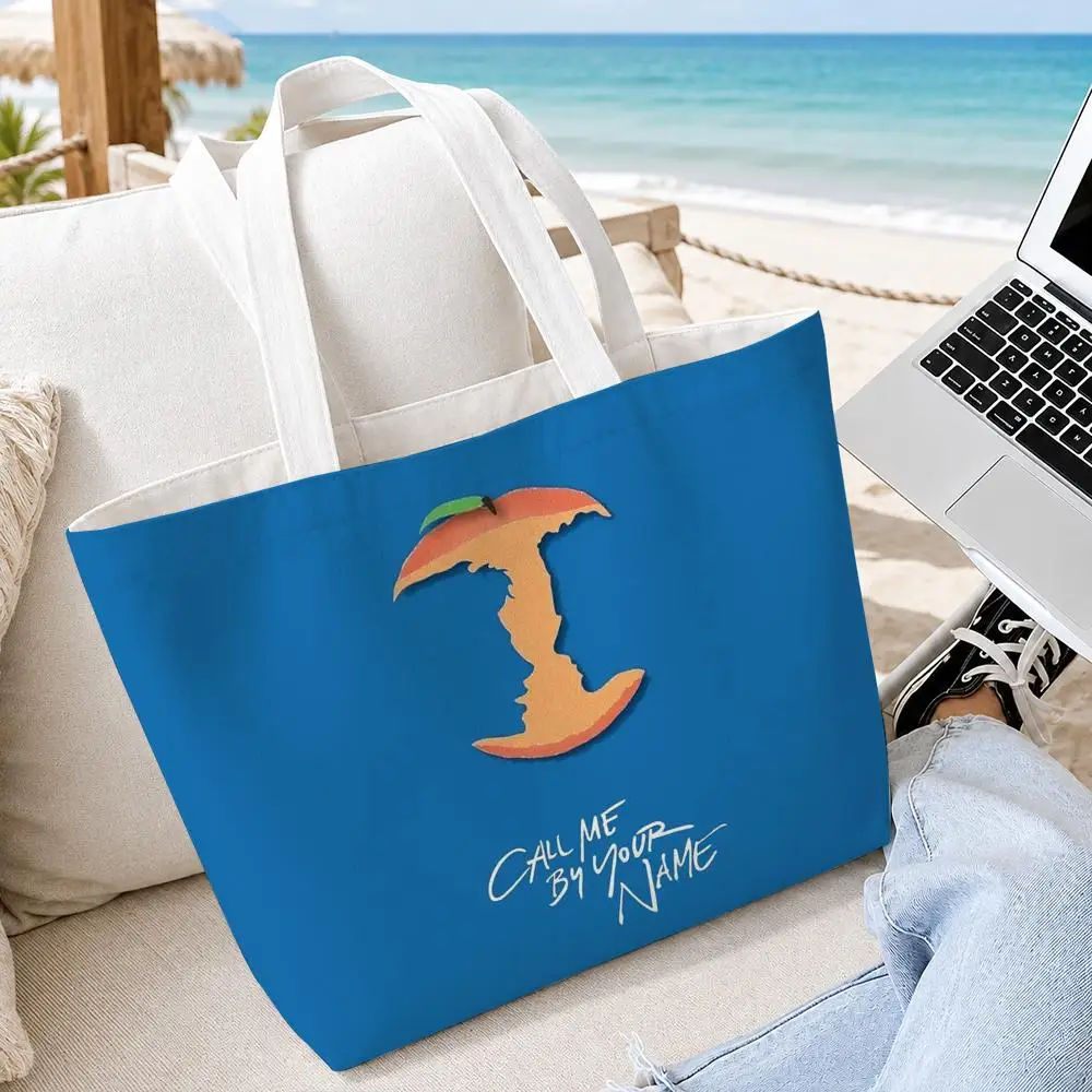 C-Call Me by Your Name Storage Bags 2PC Makeup Pouch Set Canvas Double-Sided Print with Zipper for Shopping Travel
