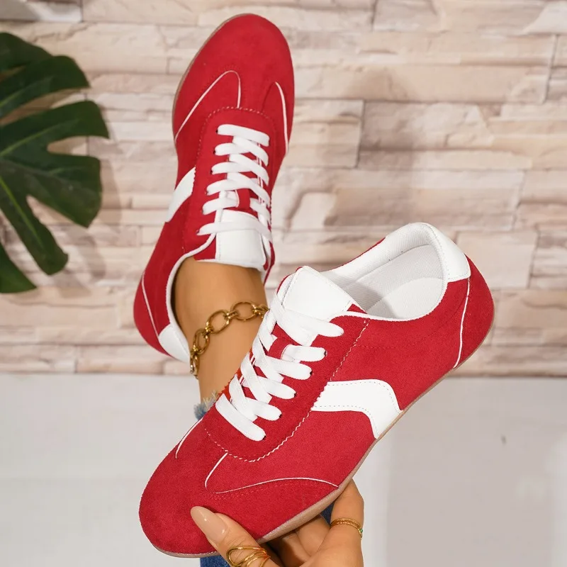 

Spring Autumn Women's Casual Flat-soled Non-slip Wear-resistant Sport Shoes Round-toe Soft and Comfortable Women Single Shoes
