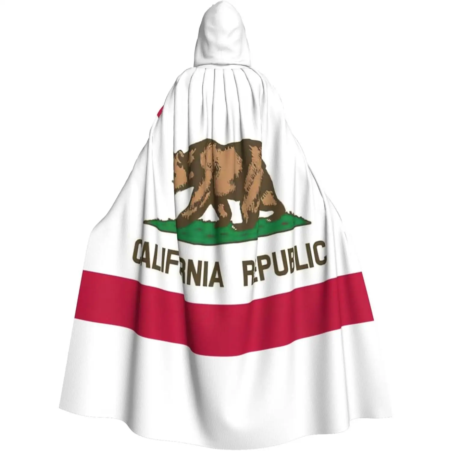 

flag print Hooded Cape Full Length Halloween Cloak Party Cloak Cosplay Party Costumes for Men and Women