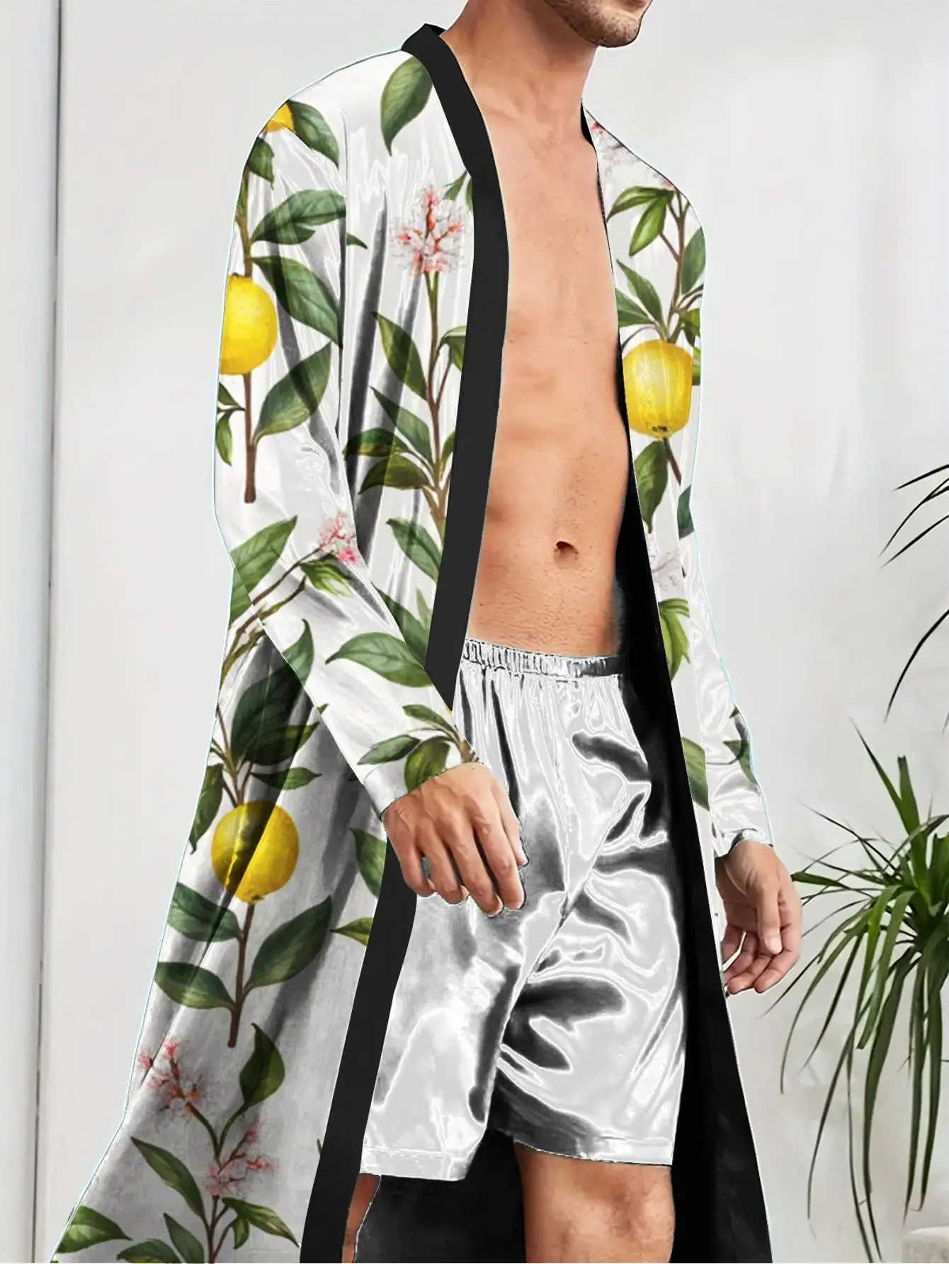 1pcs Men's Robes 2026 Spring/Summer nightie for men 3D Printed Graphic Bathrobe men Men's bathrobe dressing gown robe Polyester
