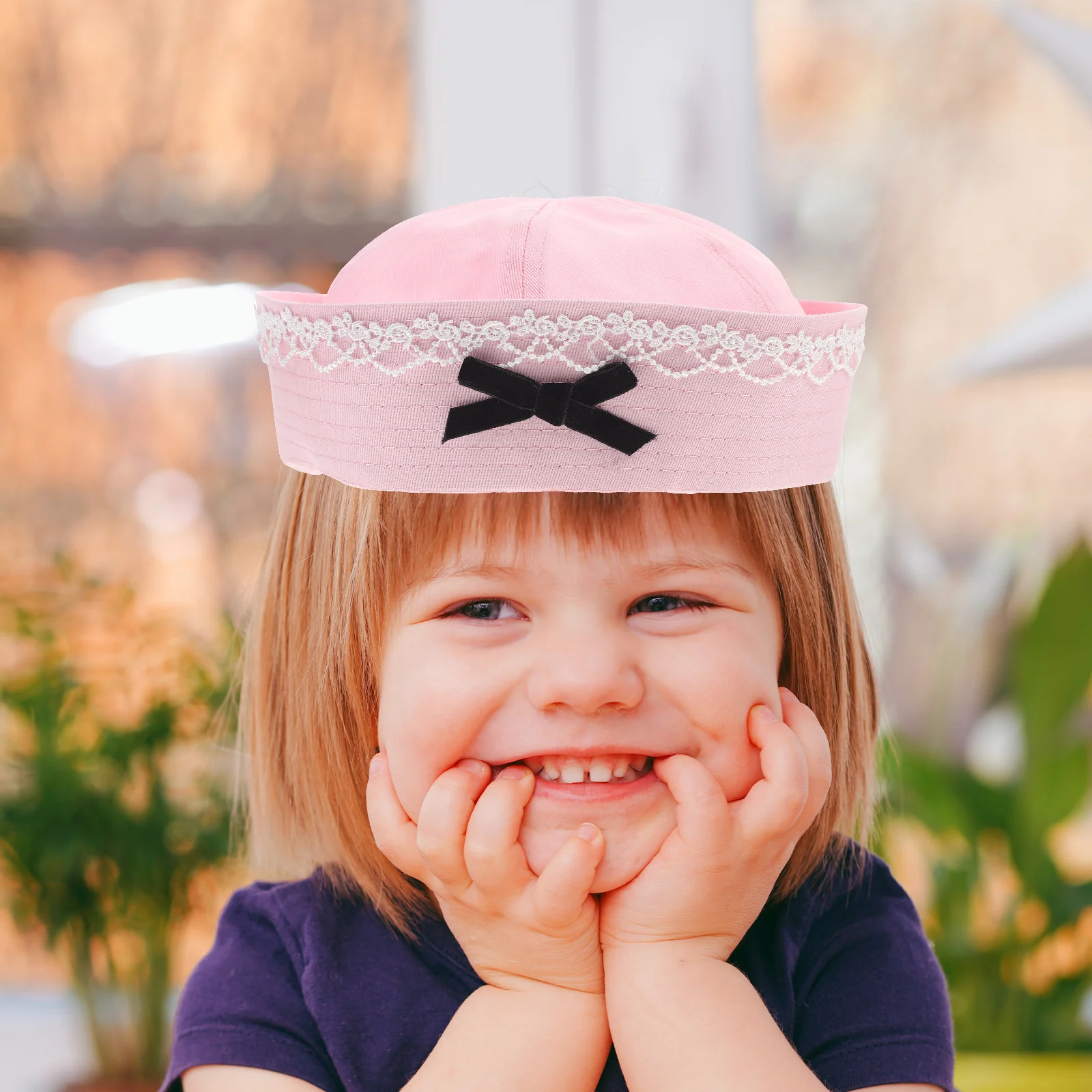 

Retro Bowknot Sailor Hat Navy Style Beret Pink Women Hats Outdoor Activities Sports Comfort Protection Fashionable Delicate