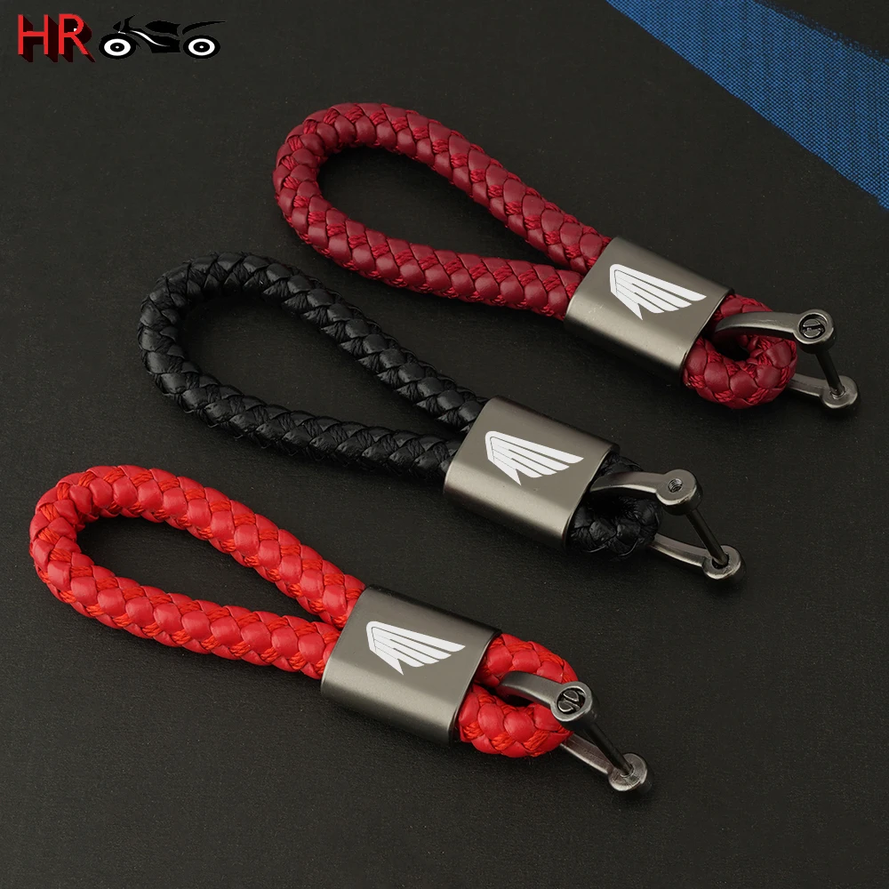 New fashion Motorcycle Leather Rope Accessories Keychain Keyring Key Holder For Honda Civic XR-V CRV HRV City Odyssey Accord Fit