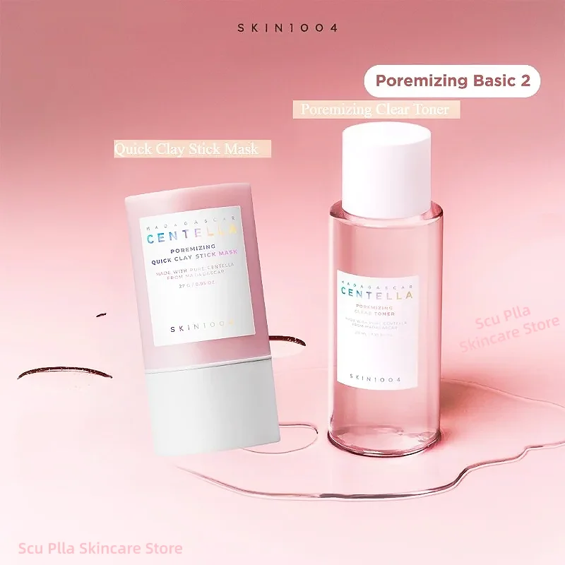 Productos de Belleza Coreanos Centella Skincare: Tónico Esencia de Sal Rosa y Mascarilla de Arcilla en Barra de Secado Rápido para Minimizar Poros, Set de Cuidado Facial de 2 Piezas