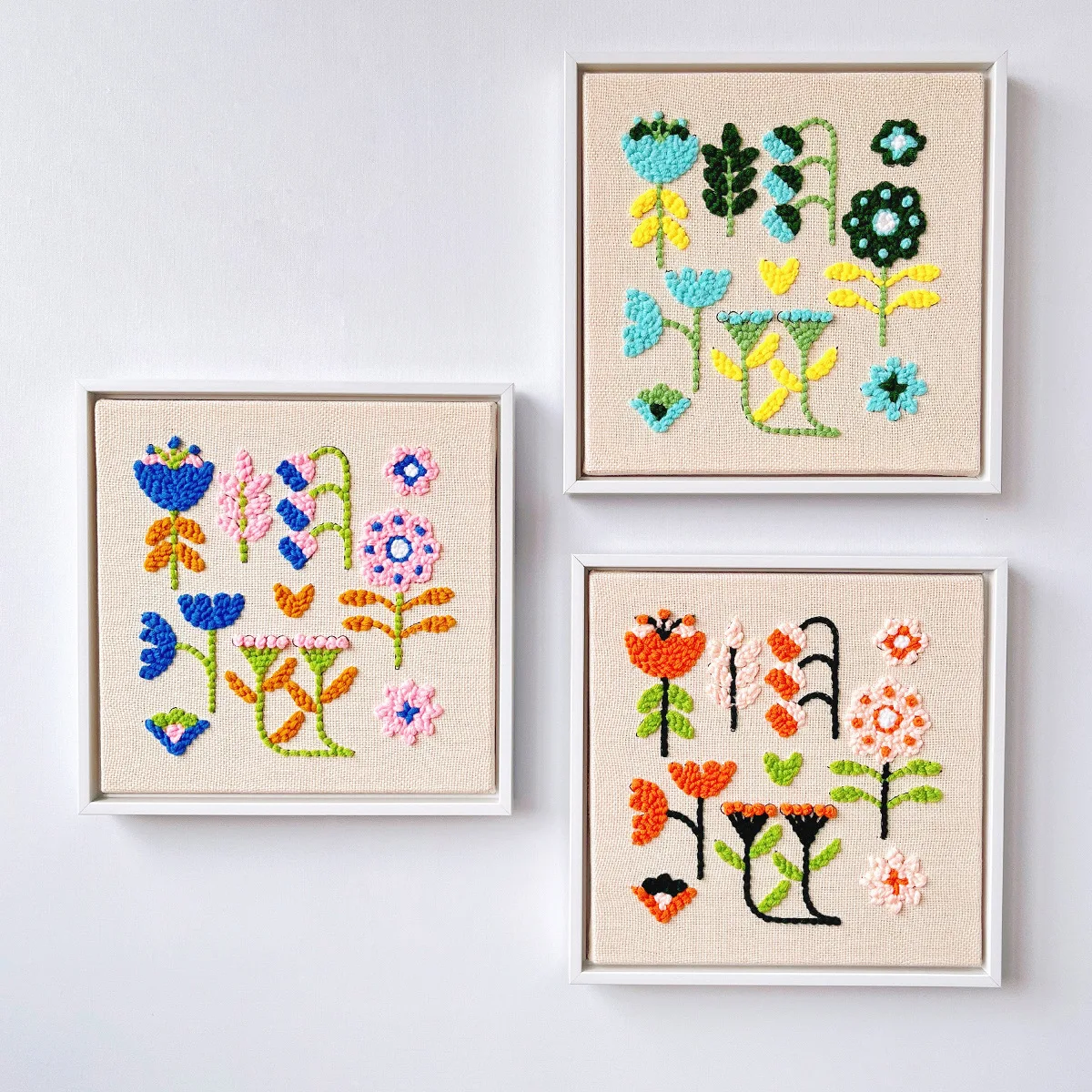 

Square Poke Embroidery Set Flower and Plant Pattern Creative Handcrafted Material Package Hanging Painting Christmas Gift Decora