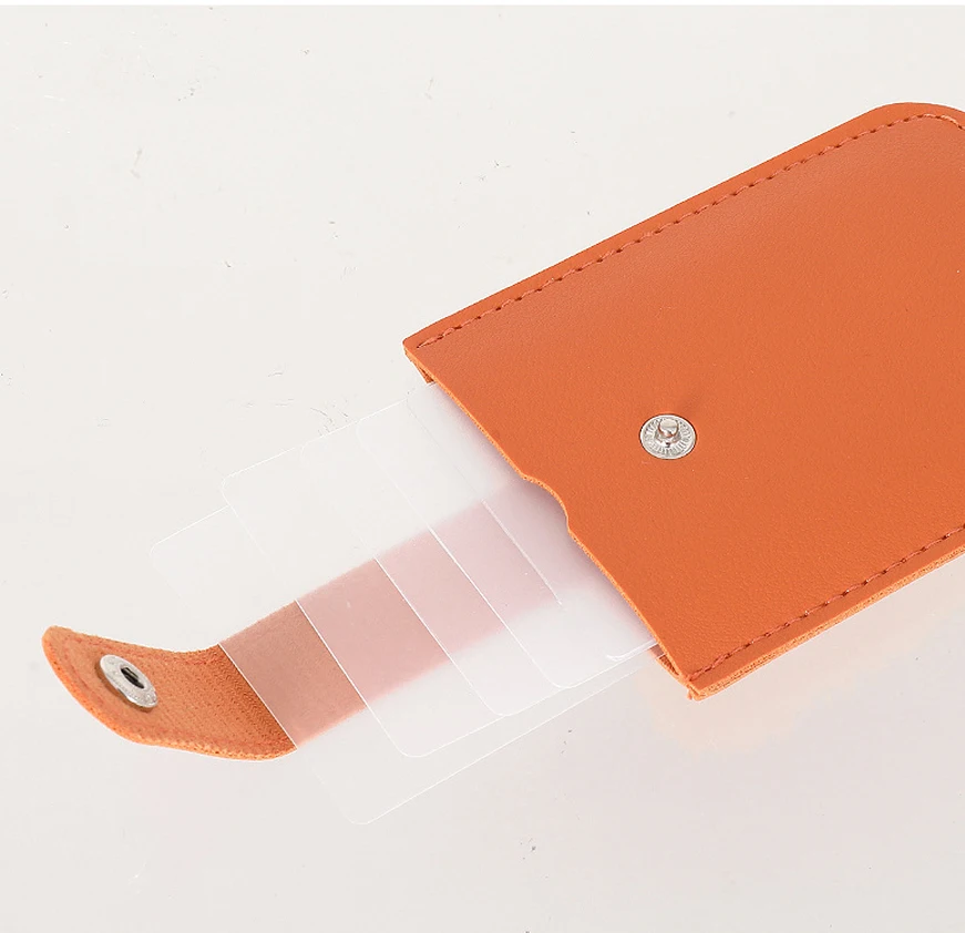 Neue PU Leder Einfarbig Pull-Out Karte Halter Schutzhülle Tragbare Multi-Karte Slot Kreditkarte Abzeichen Halter veranstalter Taschen