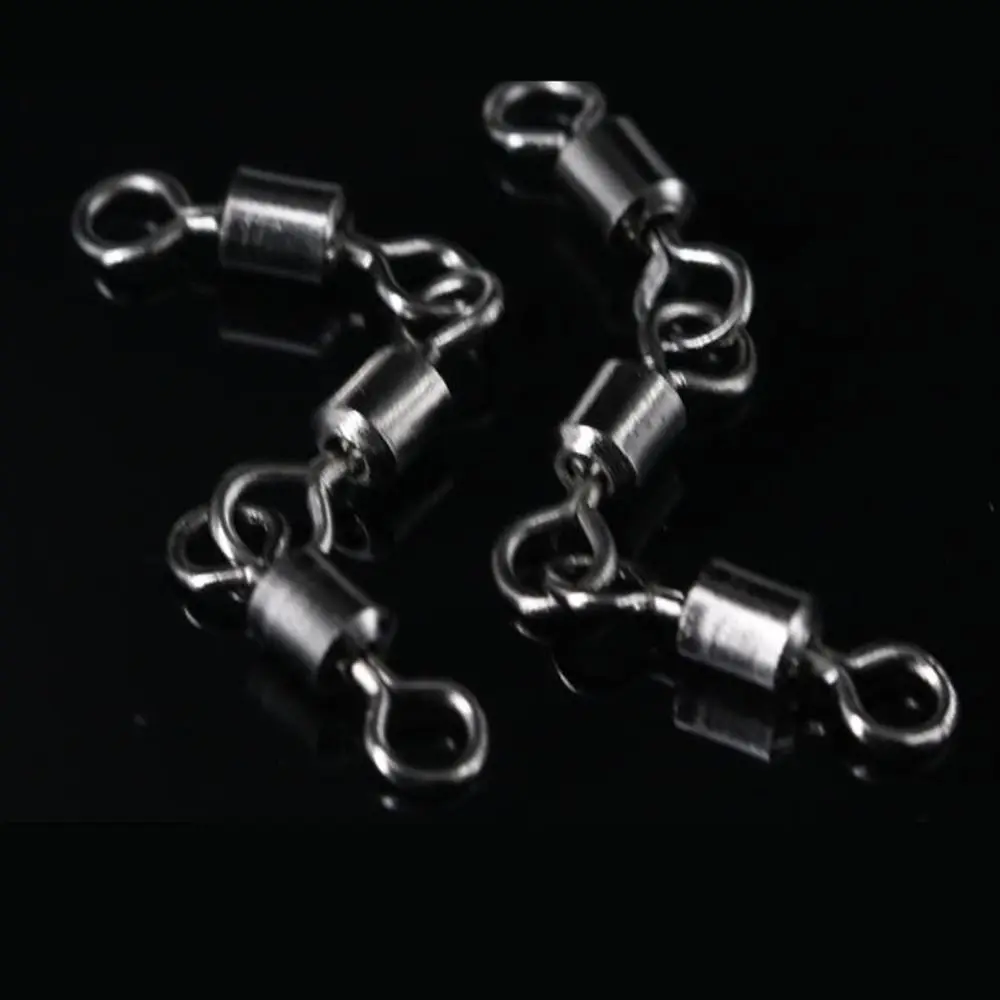 10pcs Connect Ring Triple Rolling Swivels Flexible Rotation 8-Shape Swivel Rolling Connector Durable Strong Tensile Force