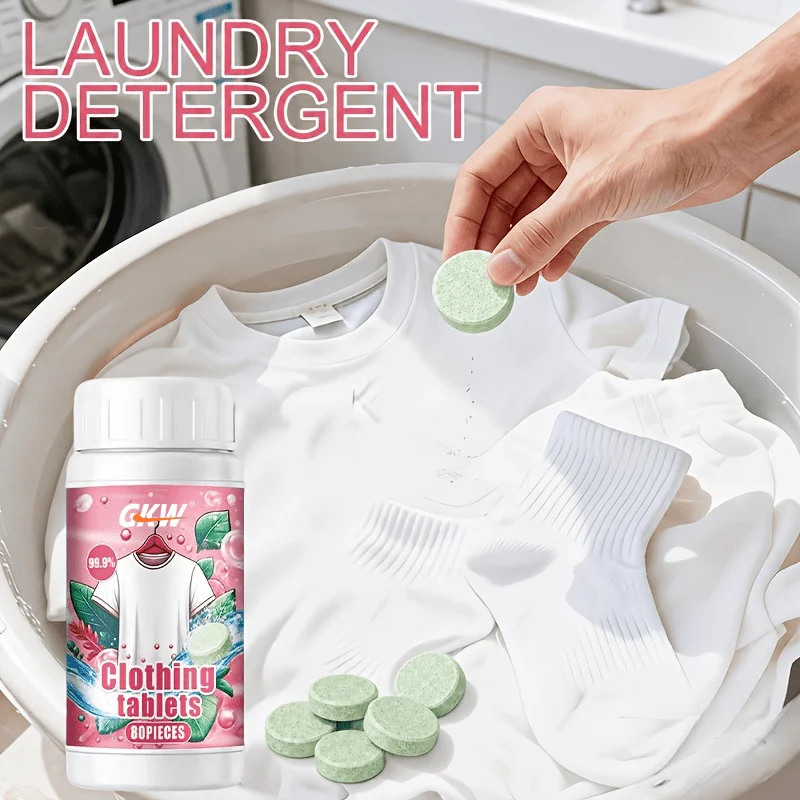 Laundry Effervescent Tablets, Clothing Stain Remover to Fade Coffee, Tea, Oil & Sweat Stains; Ideal for Bedding & Curtains