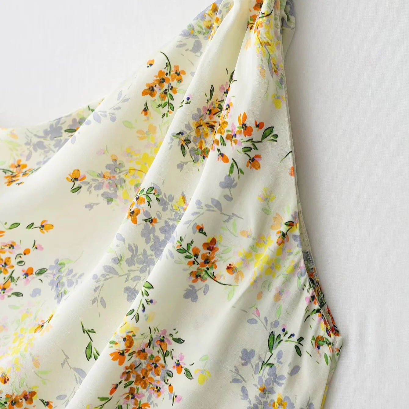 Ele Sommer Neue Damen Print Dr Hohe Taille A-Linie Seidig Polyester Stoff No Sve Einteiliger Feenrock Ciwalk