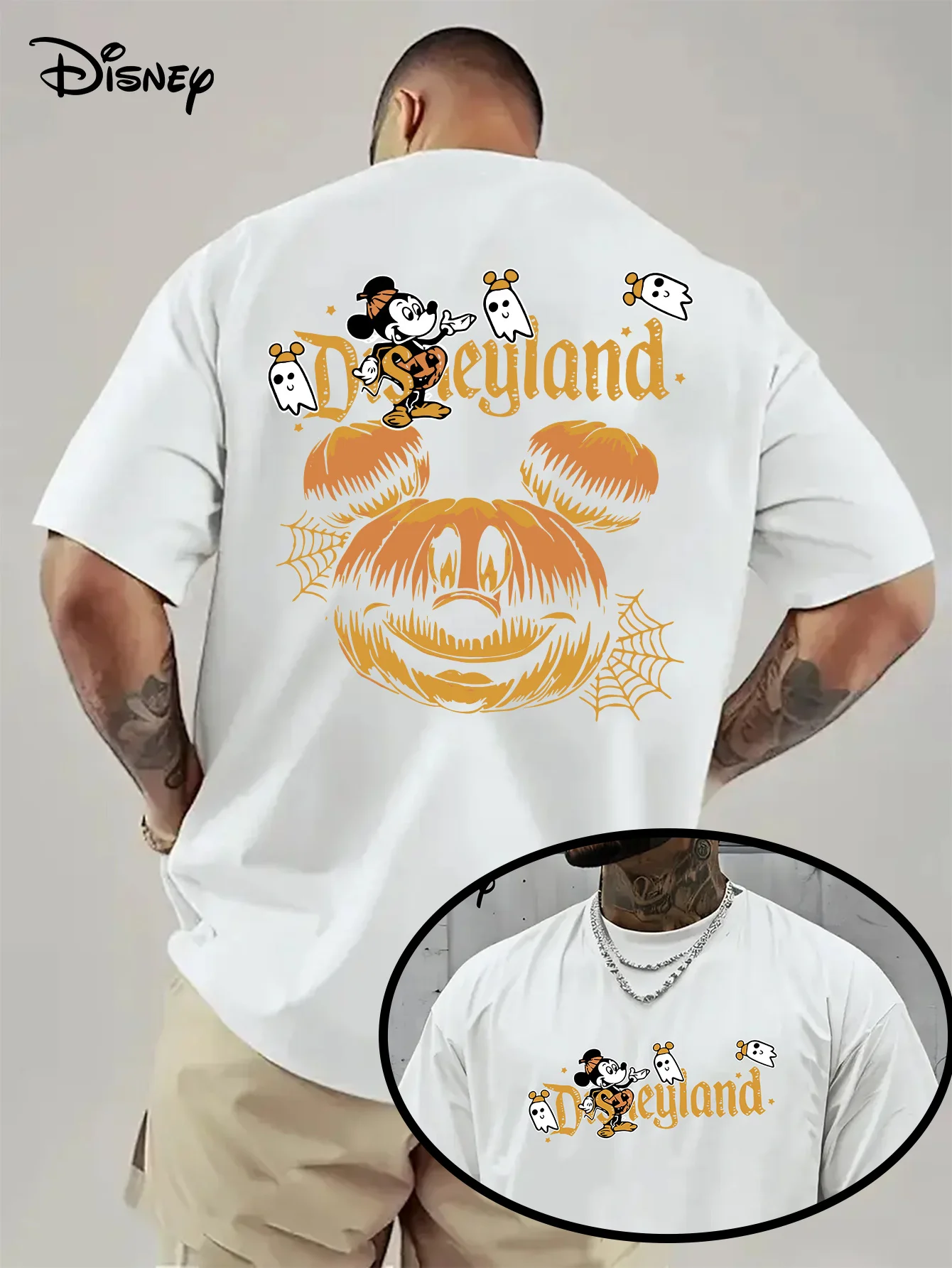 تي شيرت ديزني الرسمي للرجال 1955 ديزني لاند ريترو - قماش ناعم مسامي، صيفي خفيف الوزن