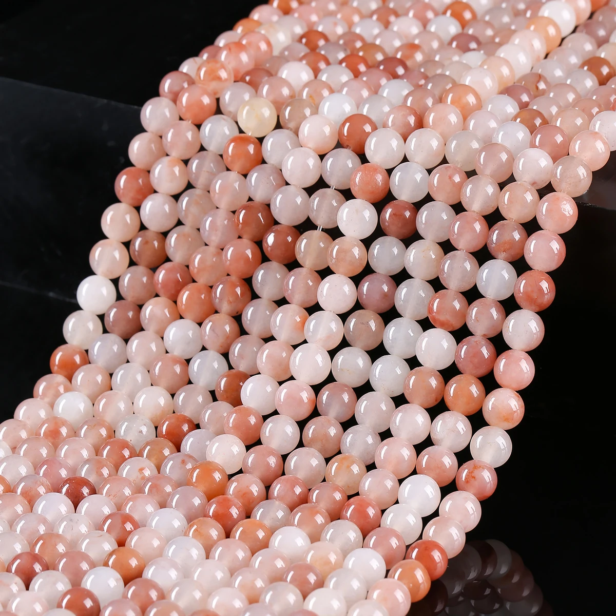 6-10mm 7A Natural Peach Blossom Jade Loose Beads Pink Charm Spacers for DIY Necklace Bracelet Jewelry Making