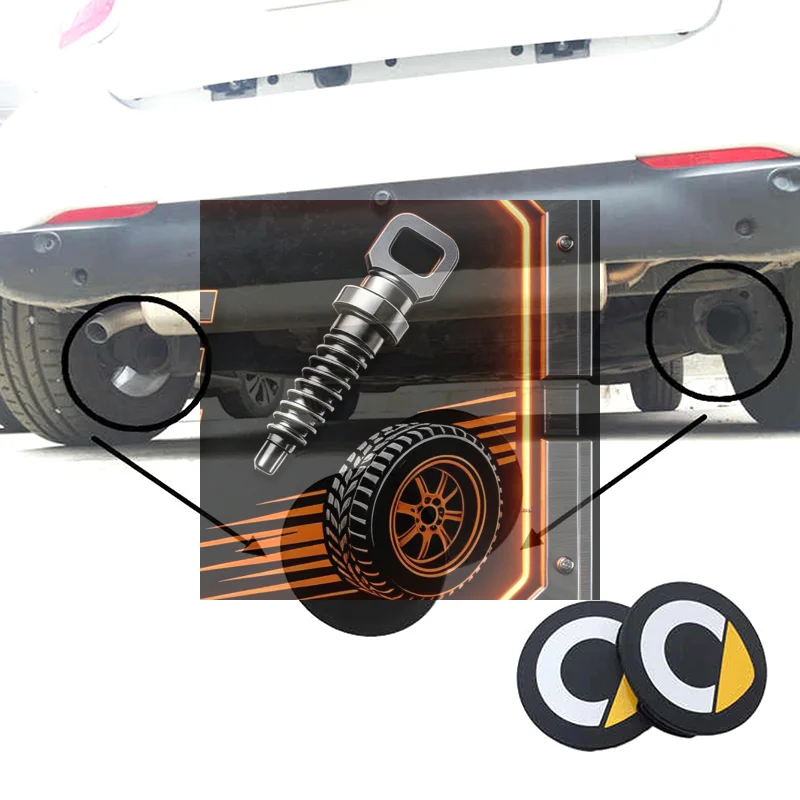 2PCS Rear Waterproof Anti Rust Tail Pipe Exhaust Tip Cover Protector Cap For Smart 450 451 453 Fortwo Forfour W451 W453