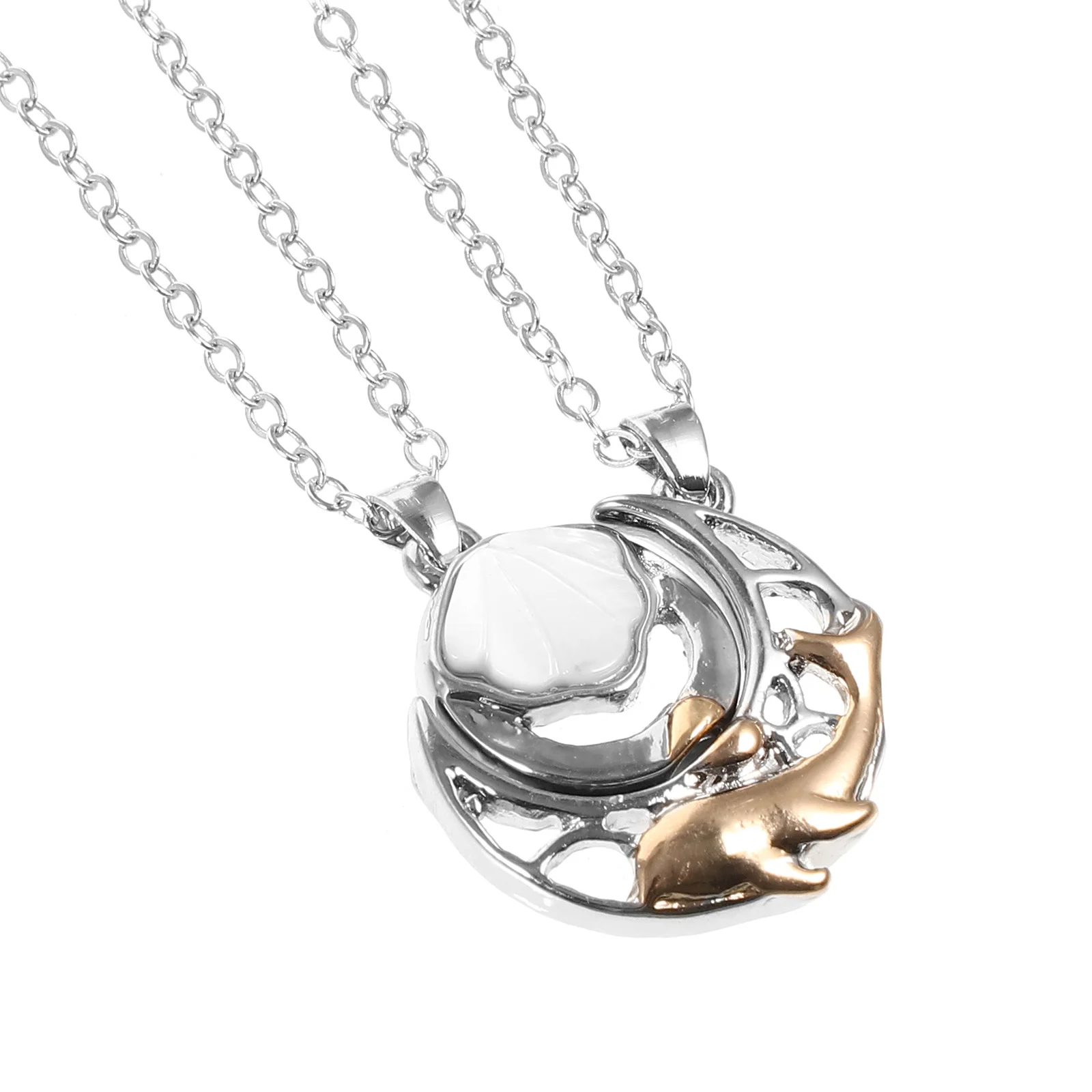 

1Pair Couple Necklaces Trendy Pendant Necklaces Matching Necklace for Boyfriend Girlfriend Relationship Jewelry
