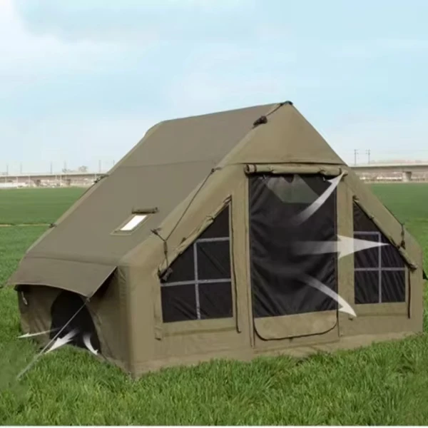 

Factory Direct Sales Customize Brand Logo Green Outdoor Inflatable Camping Tent Waterproof Family Air Tent