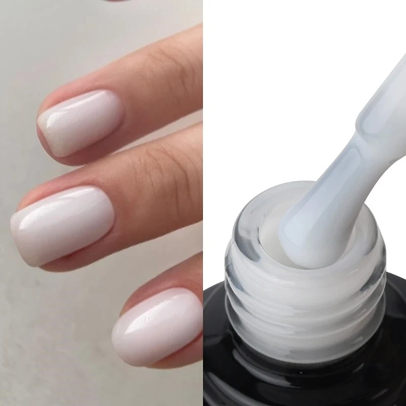 MSHARE Gel Base Blanco Lechoso Color Camuflaje Base de Goma para Uñas Base Coat 10ml 3