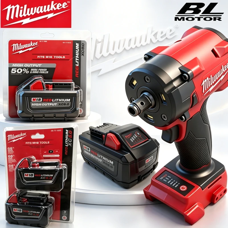 100% Оригинальный литий-ионный аккумулятор Milwaukee M18 FIW212 18В 8.0Ач, для ударных гайковертов 8-11-1880, 48-11-1860, 48-11-1850, аккумулятор для электроинструментов