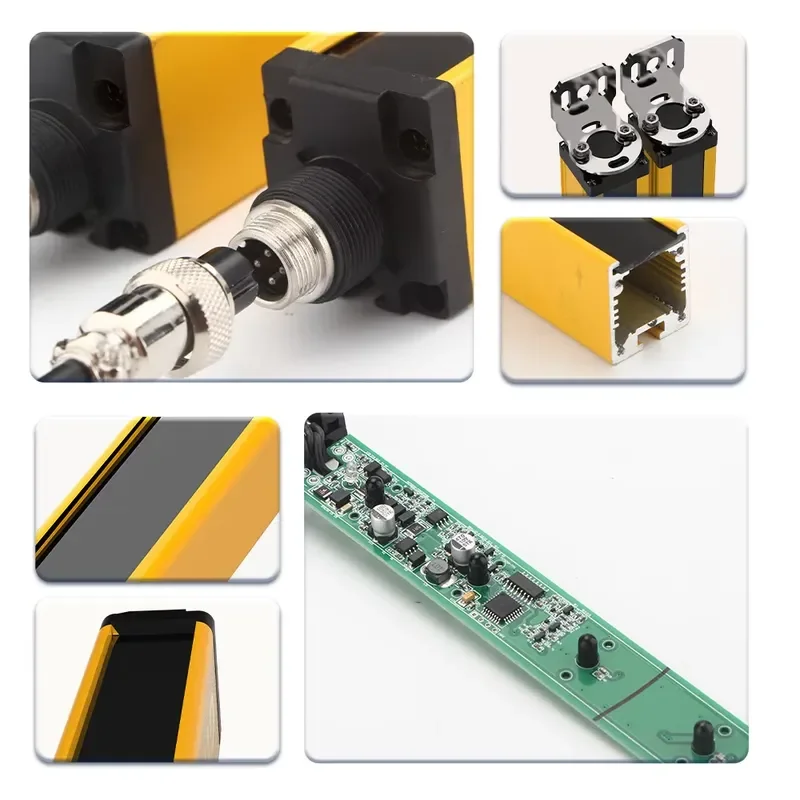 GTRIC Safety Light Curtain Sensor 20mm Resolution Intermediate Relay Output Industrial Grating Barrier Protection Device 24V
