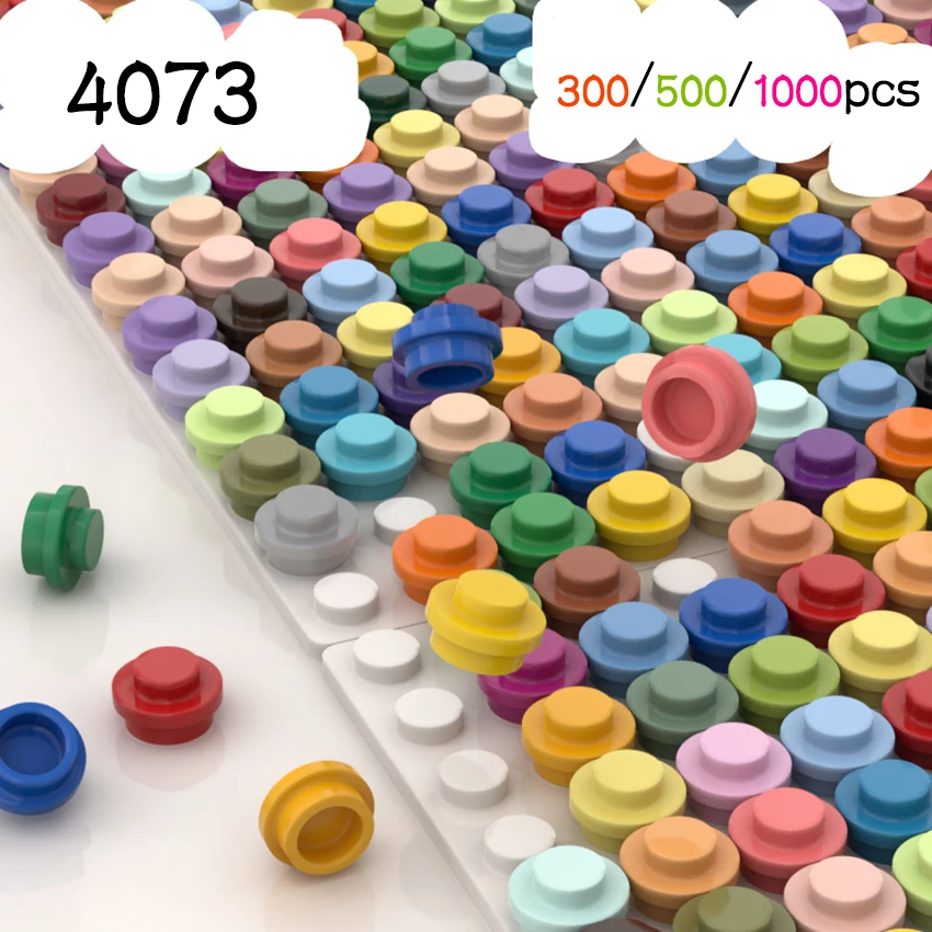 300/500/1000pcs MOC Assemble Particles 6141 Plate Round 1x1 Dot DIY Building Blocks Figures Lamp Bricks Toy for Children 4073