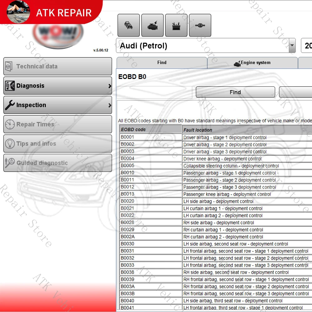 2024 Diagnostic Software WO 5008+50012 W with crack ECU code clearing fault code function Technical data inspection maintenance