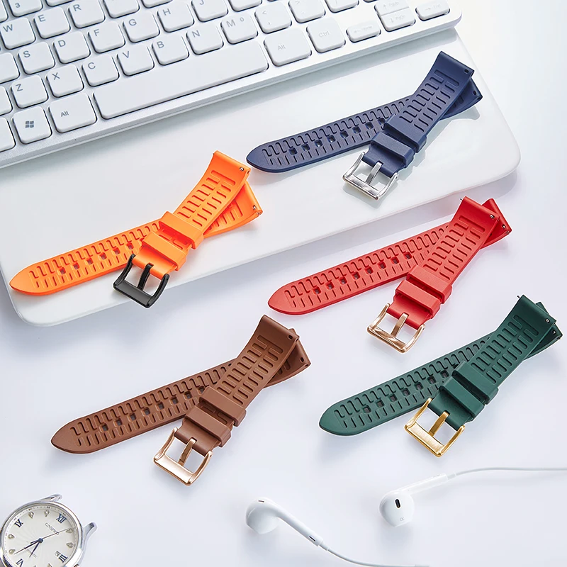 コーティングされたラバーシリコンウォッチ,男性用スポーツリストバンド,クイックリリース