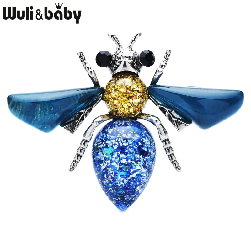 Wuli&baby Pretty Bee Brooches For Women Unisex 3-color Butterfly High Quality Insects Party Office Brooch Pins Gifts