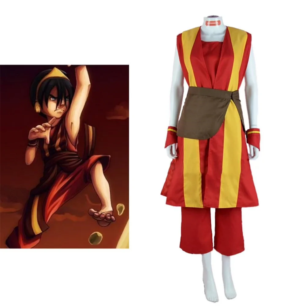 

Avatar The Last Airbender Toph Cosplay Costume Top Pants Uniform Suit for Woman Halloween Carnival Party Outfits