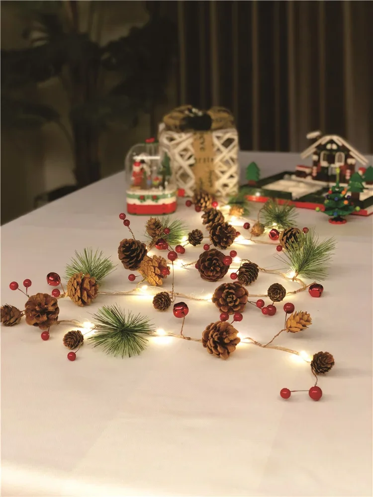 Christmas Decoration Lights, Pine Cone Bells, Christmas Tree Decoration, Flashing Lights, Atmosphere, String Lights, LED