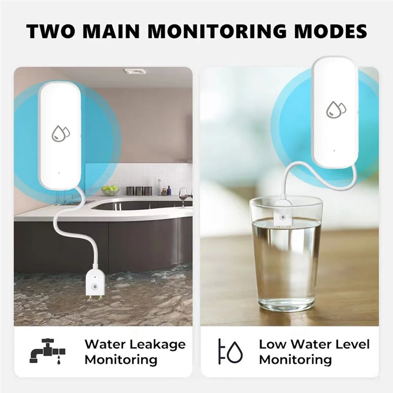 AB45 Tuya น้ํารั่วเซนเซอร์เครื่องตรวจจับ WiFi น้ําท่วมน้ํารั่ว Sensor Home Protection ALARM System Smart Life APP Control